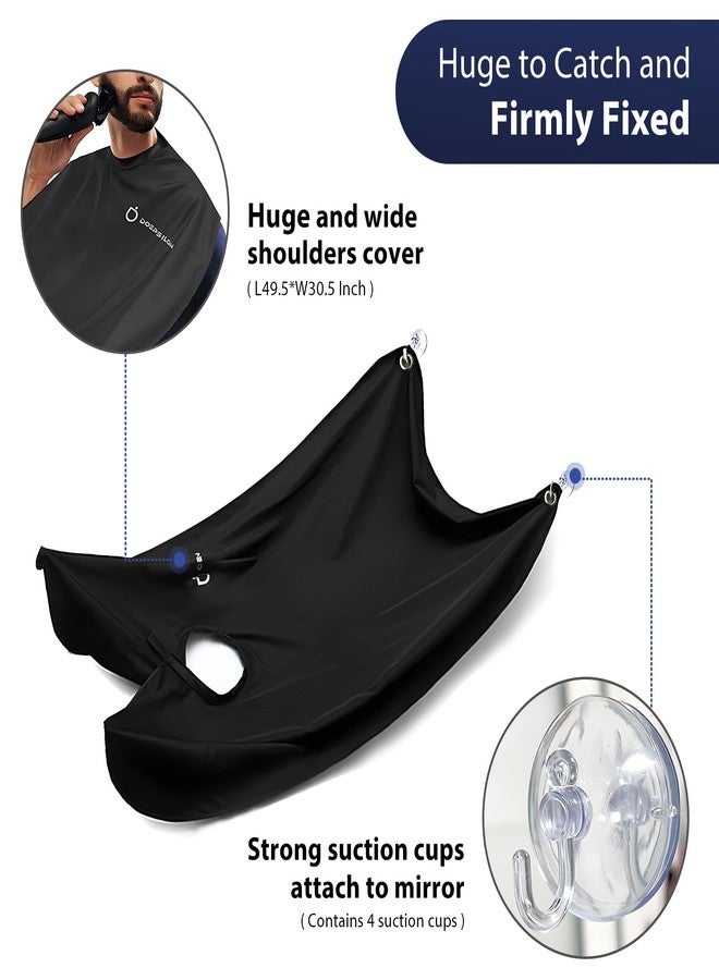 DOEPSILON Beard Bib Beard Apron, Hair-Resistant Beard Bib Hair Catcher, Gifts for Men, Stocking Stuffers, Christmas Gifts Anniversary Birthday Gifts for Him, Shaving Accessories for Men - Black - Image 4